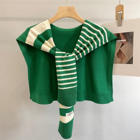 Striped shawl outerwear