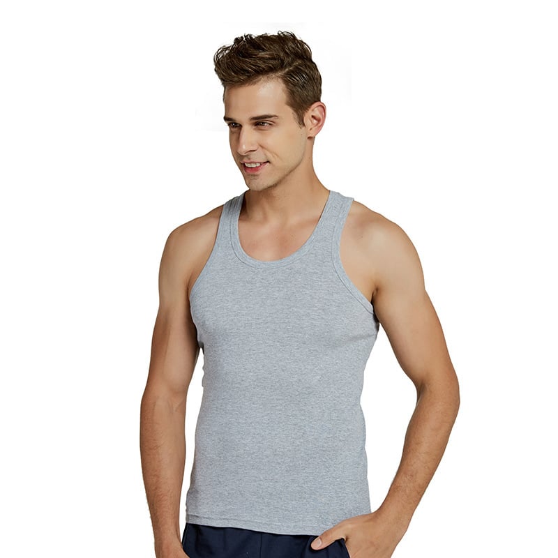 Men's Cotton Vest Sports Hurdle plus size Men's Inner Wear Cotton Youth Summer Base Fitness Tight Sleeveless