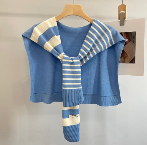 Striped shawl outerwear