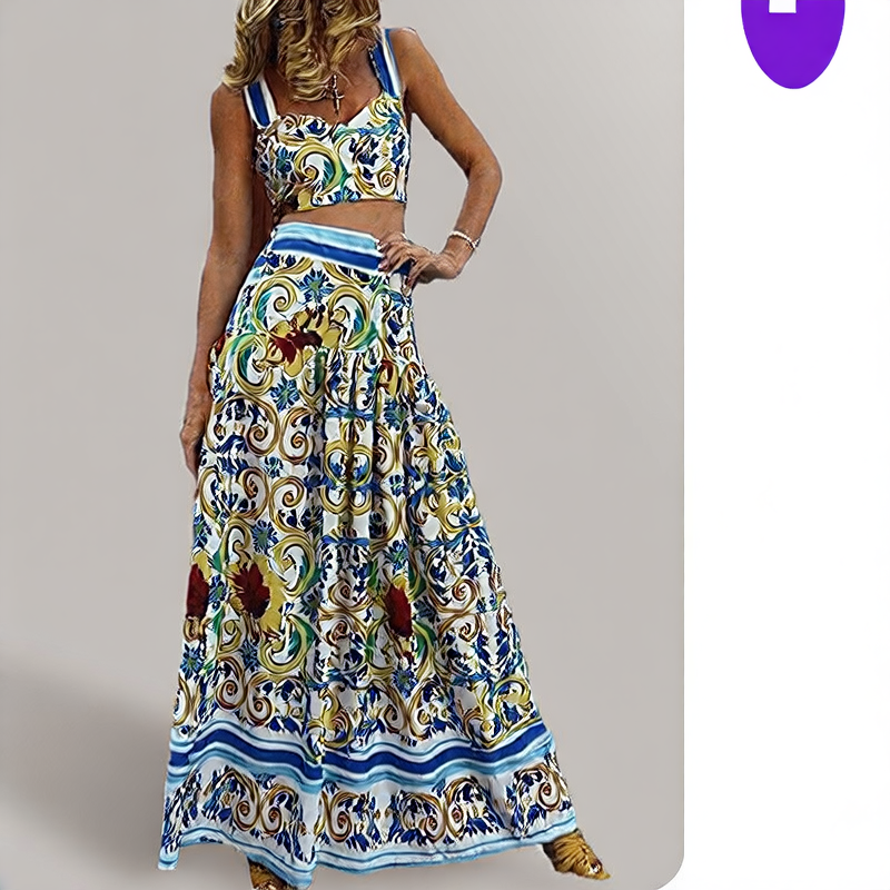 Spaghetti Strap Printed Dress