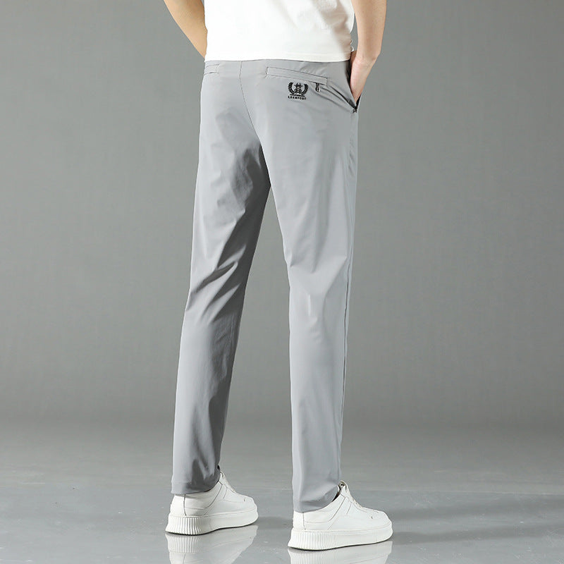 Lightweight stretchable ice silk casual pants for men