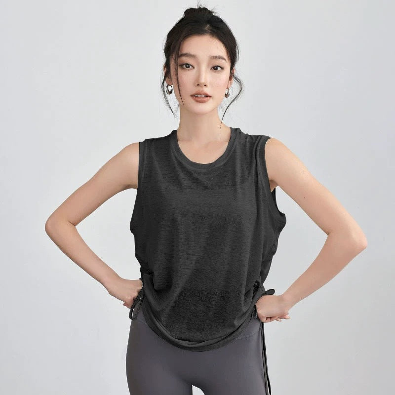 Sporty short-sleeved loose yoga smock