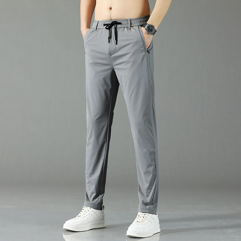 Lightweight stretchable ice silk casual pants for men