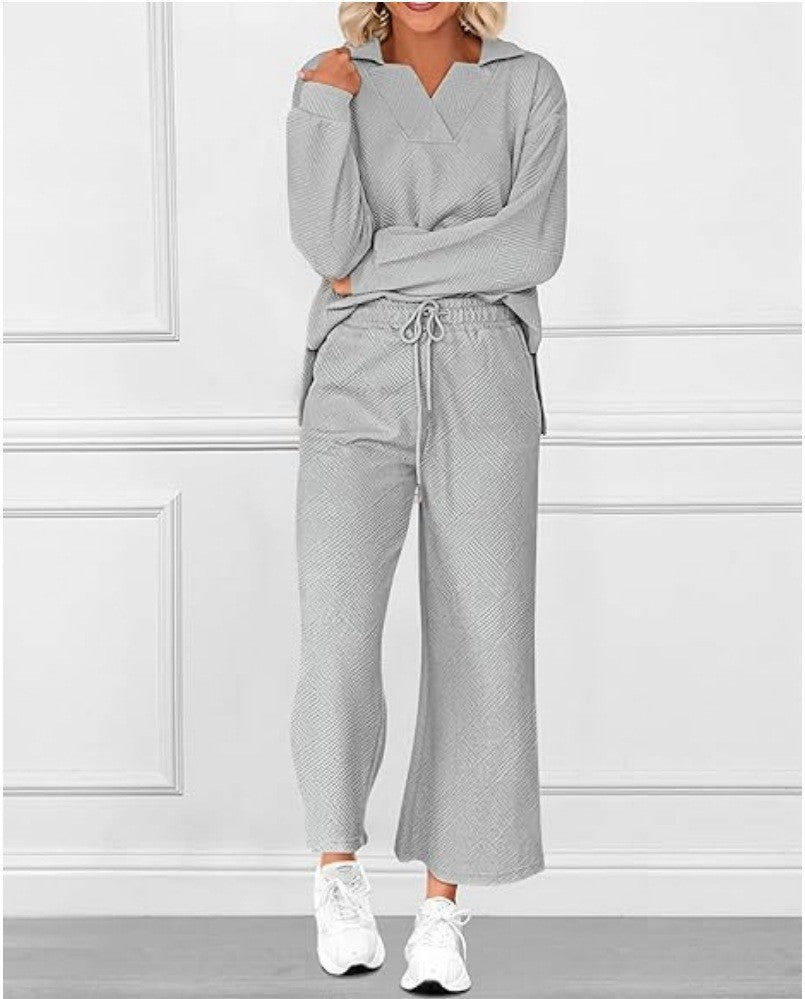 Casual Long-Sleeve Sweatshirt and Pants
