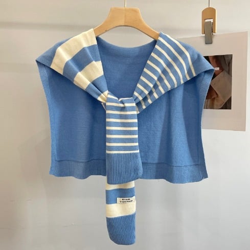 Striped shawl outerwear