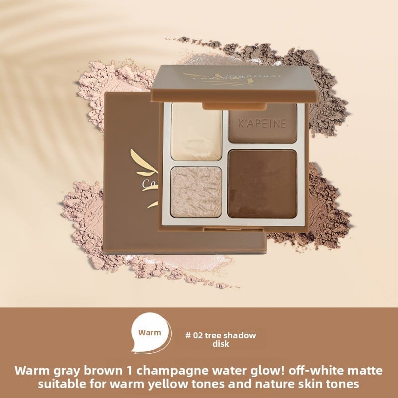 Four-color high-gloss repair plate shadow Pearl matte brightening glitter powder high-gloss powder cake repair plate natural three-dimensional cross-border