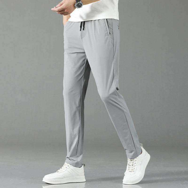 Lightweight stretchable ice silk casual pants for men