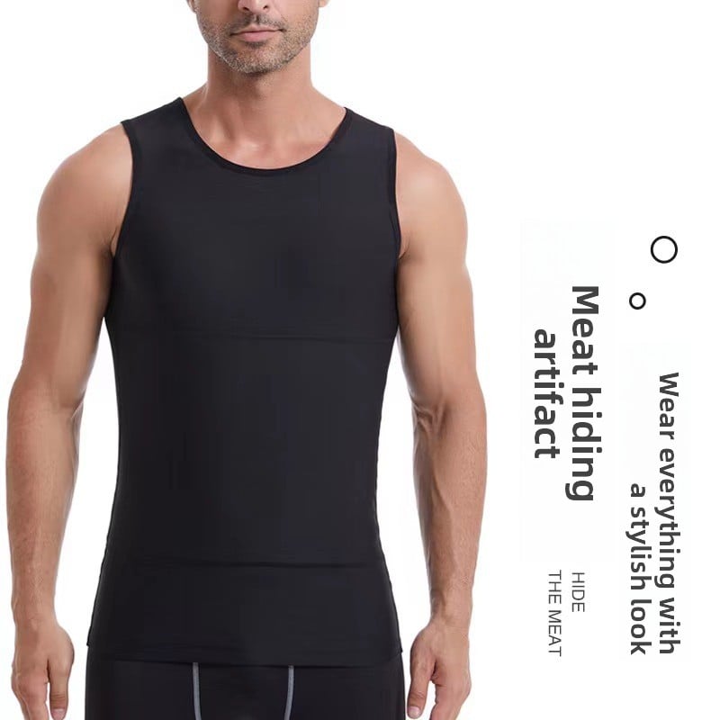 Men should tuck in their abdomen and back