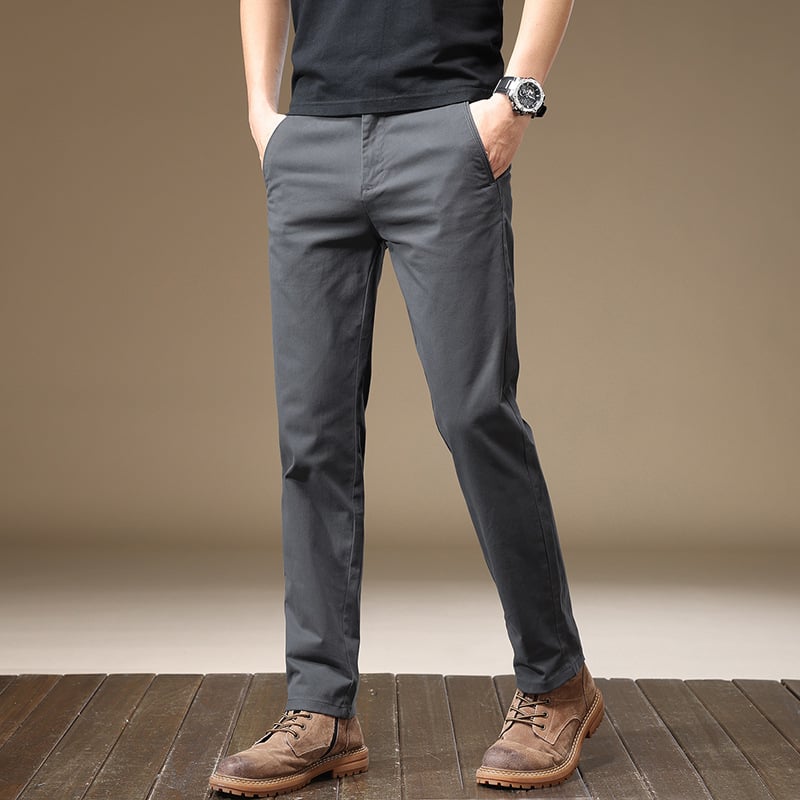 Business grey casual pants for men