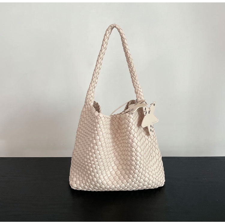 Handwoven PU Tote Bag for Women