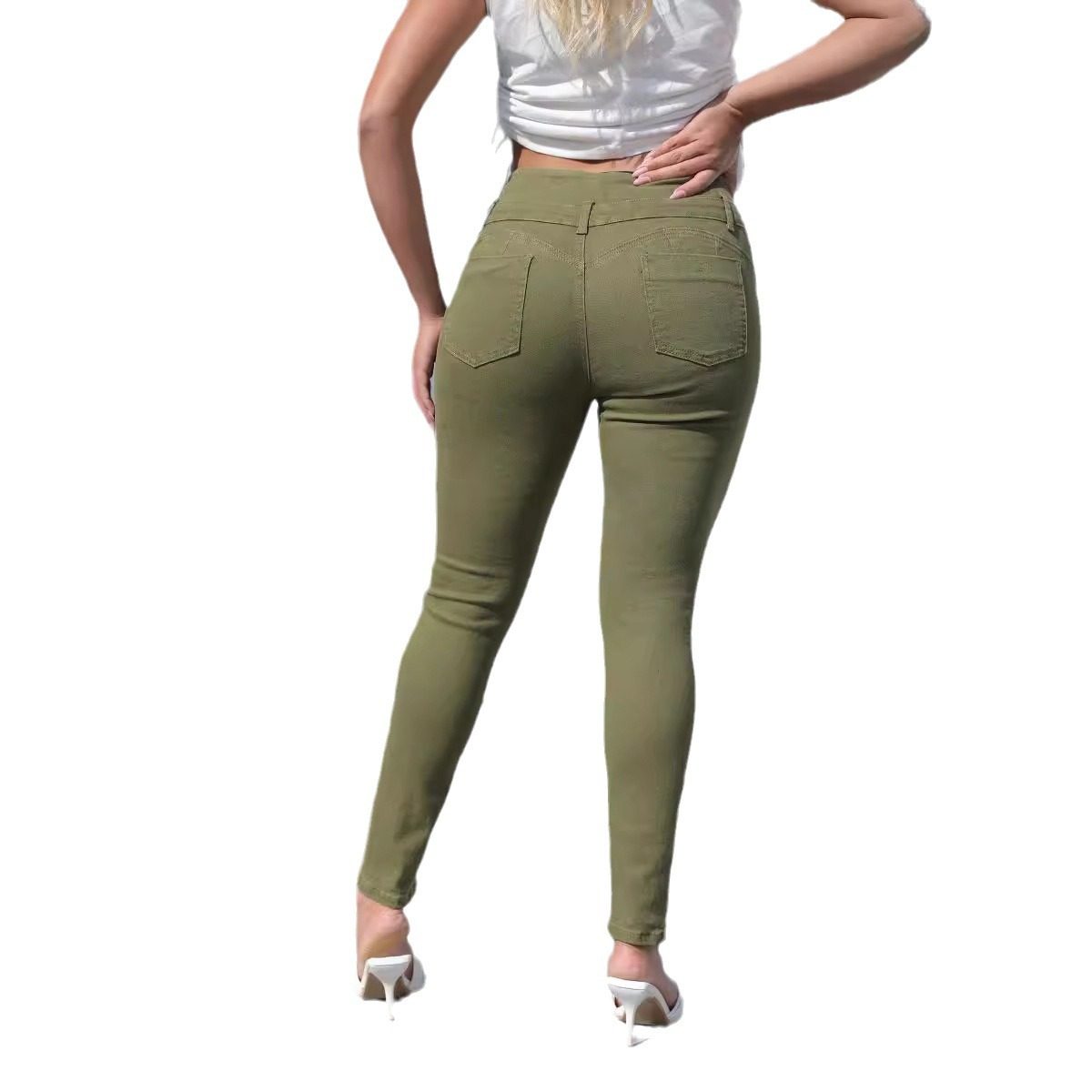 Womens High Waist Denim Pants