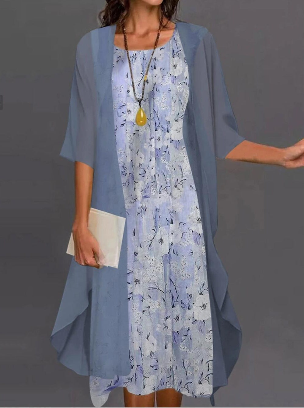 Two-piece chiffon dress set