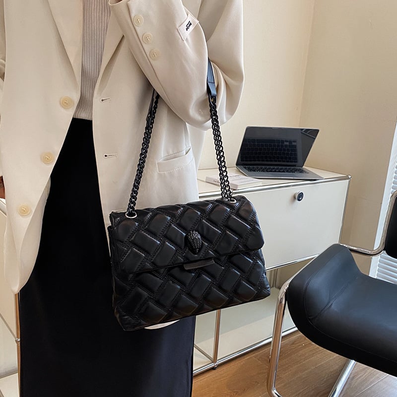 Single-shoulder crossbody bag, a versatile diamond-patterned women's bag for daily use