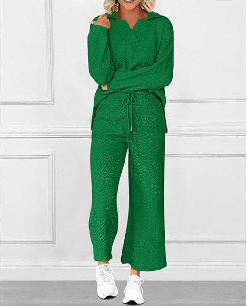 Casual Long-Sleeve Sweatshirt and Pants