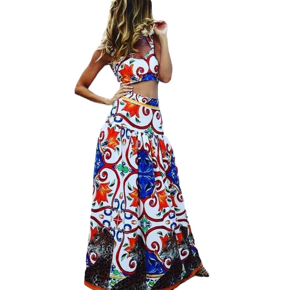 Spaghetti Strap Printed Dress