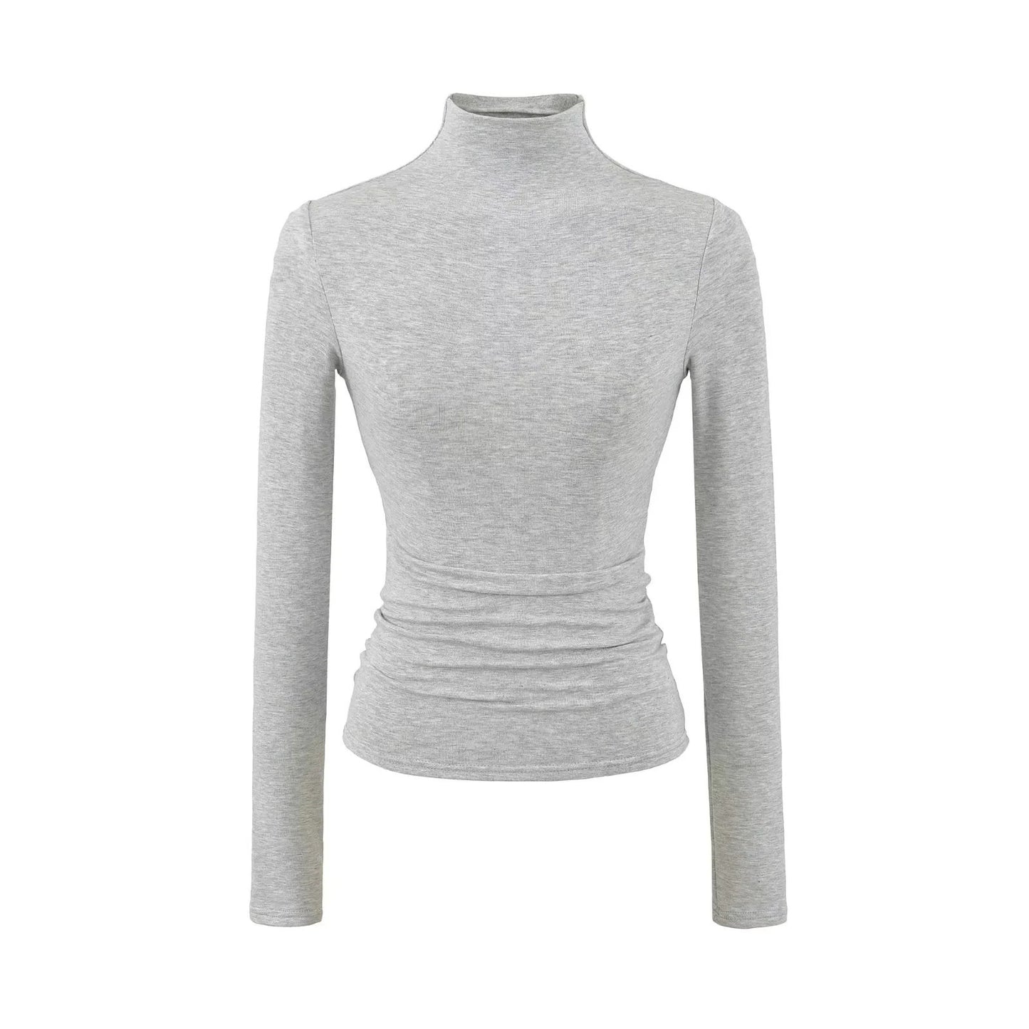 Womens Fleece Half Turtleneck Long Sleeve Top
