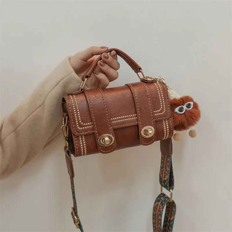 Vintage Handmade Woven Bag Women's Autumn and Winter Homemade diy Material Bag Shoulder Crossbody Bag for Girlfriend