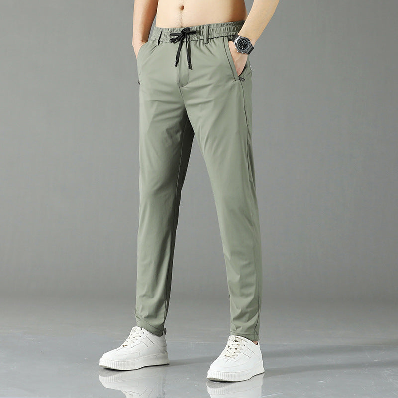 Lightweight stretchable ice silk casual pants for men