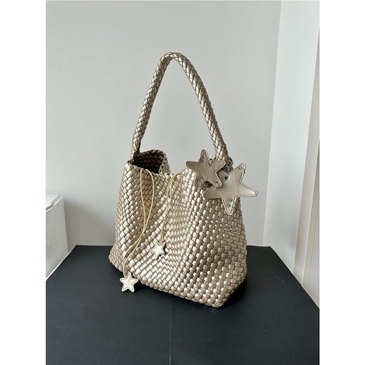 Handwoven PU Tote Bag for Women