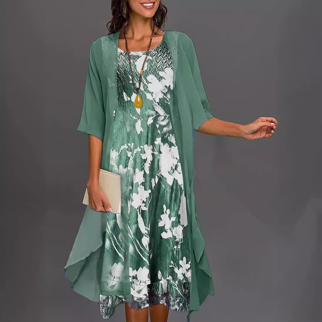 Two-piece chiffon dress set
