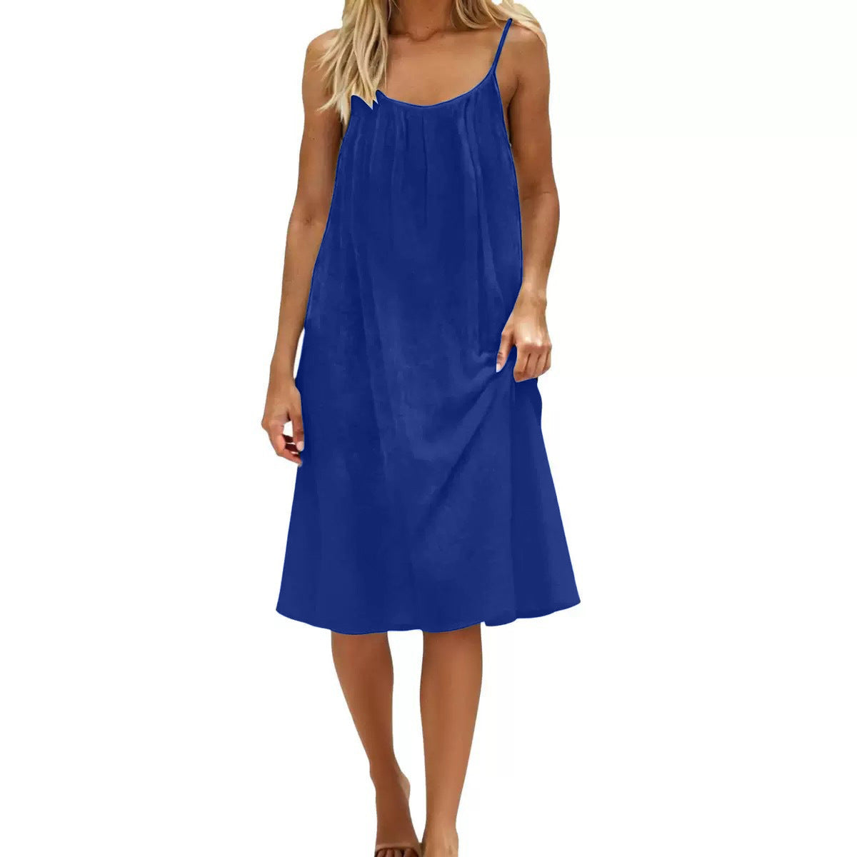 Womens Ice Silk Crinkled Backless Strapless Dress