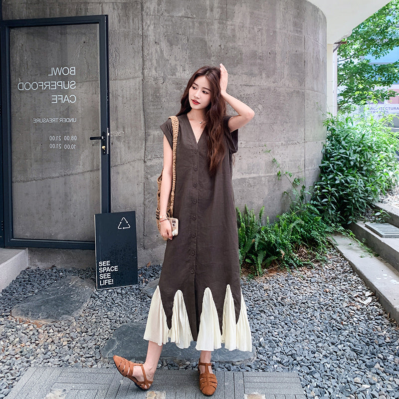 French-style plaid dress