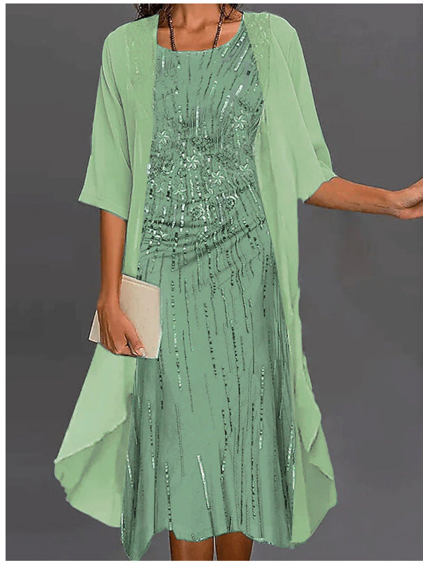 Two-piece chiffon dress set