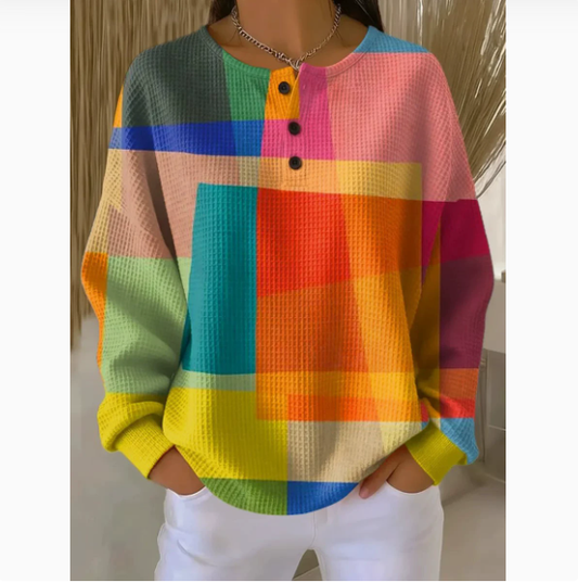 Women's Polo Shirt Waffle Pattern