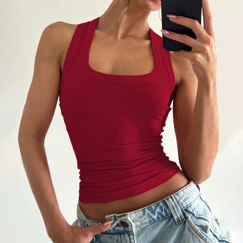 Women's Slim U-Neck Strapless Vest
